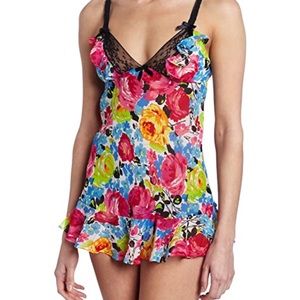 Betsey Johnson Floral Lingerie Slip Dress